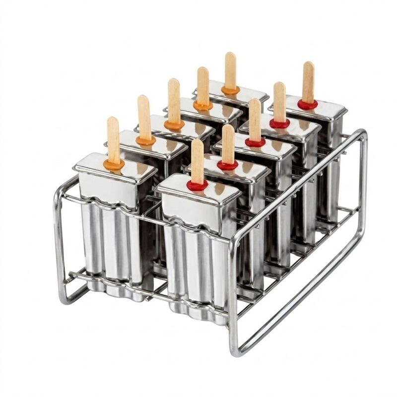 SET OF 10 STAINLESS STEEL ICE LOLLY MOLD POPSICLE U MOULD