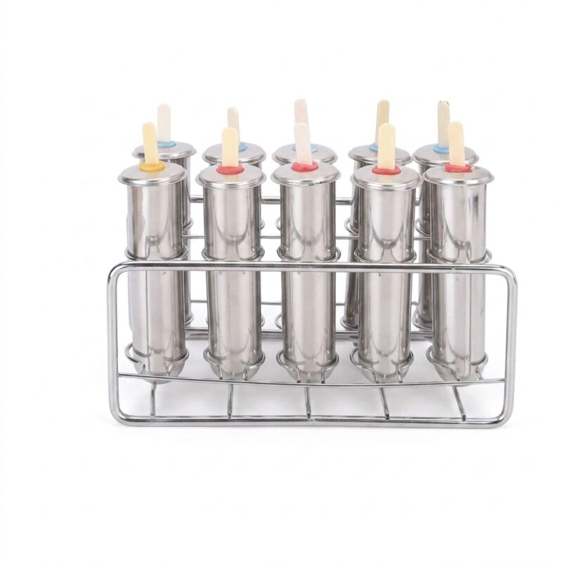 SET OF 10 STAINLESS STEEL ICE LOLLY MOLD POPSICLE | MOULD