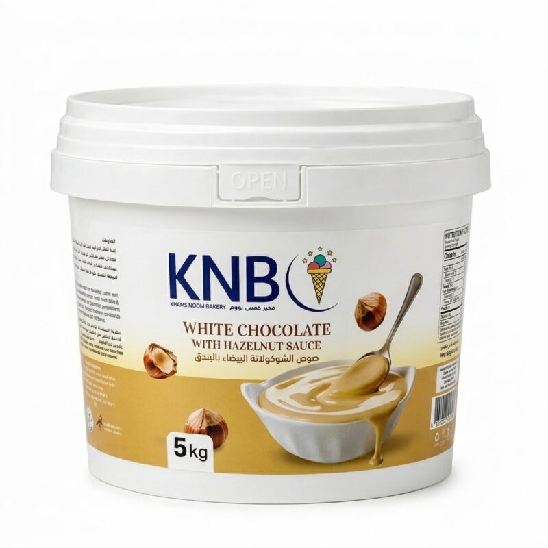 WHITE CHOCOLATE WITH HAZELNUT SAUCE